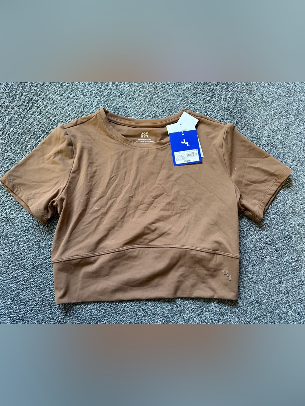 JoyLab Crewneck Cropped Active Top in Brown